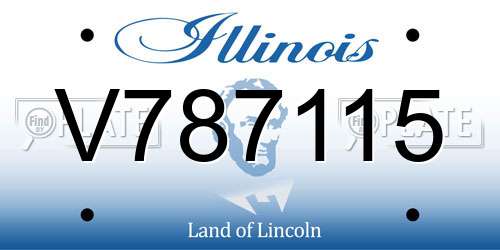 V787115 Illinois License Plate