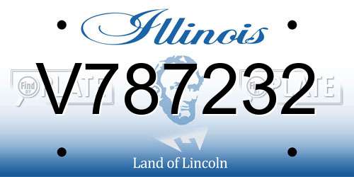 V787232 Illinois License Plate