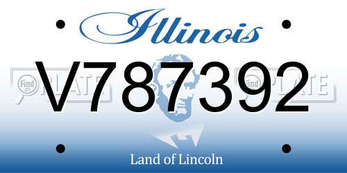 V787392 Illinois License Plate