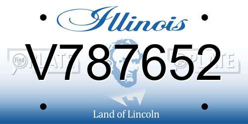 V787652 Illinois License Plate