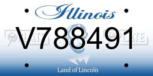 V788491 Illinois License Plate