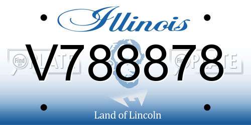 V788878 Illinois License Plate