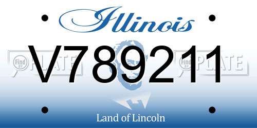 V789211 Illinois License Plate