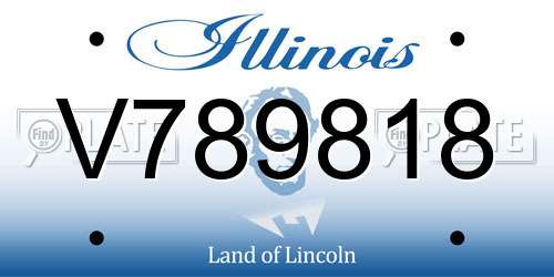 V789818 Illinois License Plate