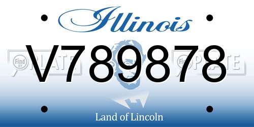 V789878 Illinois License Plate
