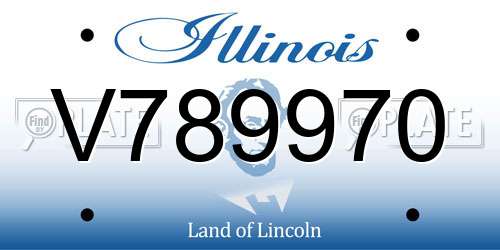 V789970 Illinois License Plate
