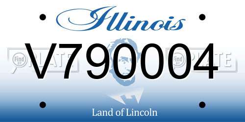 V790004 Illinois License Plate