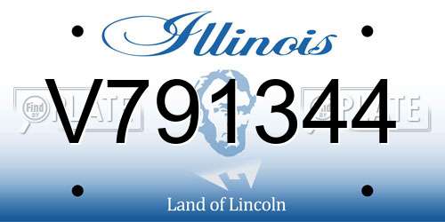 V791344 Illinois License Plate