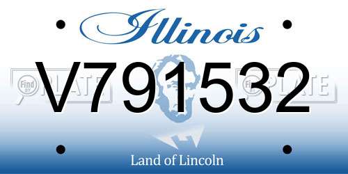 V791532 Illinois License Plate