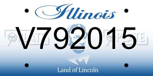 V792015 Illinois License Plate
