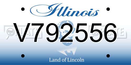 V792556 Illinois License Plate
