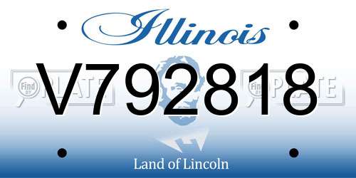 V792818 Illinois License Plate