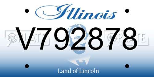V792878 Illinois License Plate