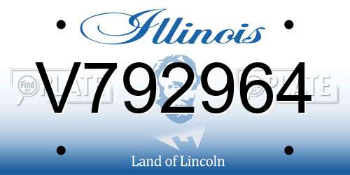 V792964 Illinois License Plate