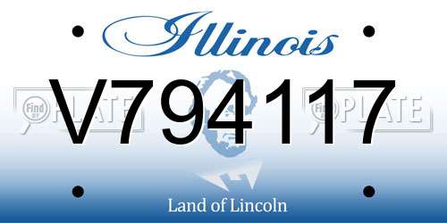 V794117 Illinois License Plate