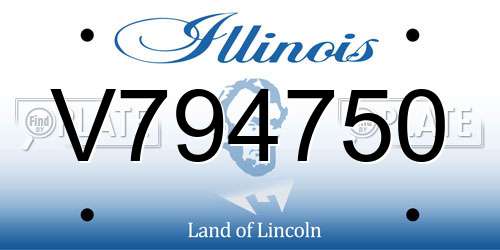 V794750 Illinois License Plate