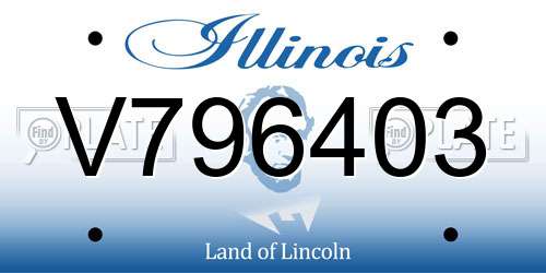 V796403 Illinois License Plate