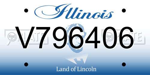 V796406 Illinois License Plate