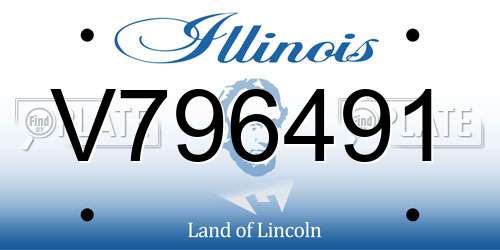 V796491 Illinois License Plate