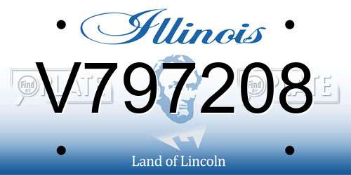 V797208 Illinois License Plate