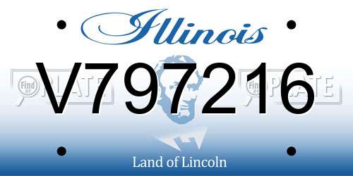 V797216 Illinois License Plate