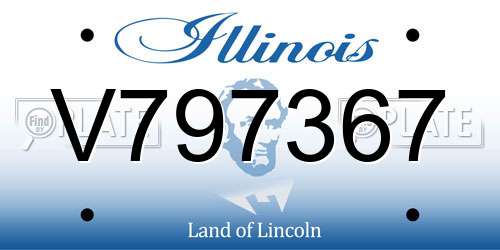 V797367 Illinois License Plate