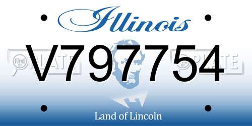 V797754 Illinois License Plate