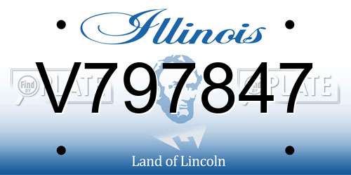 V797847 Illinois License Plate