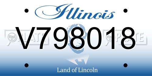 V798018 Illinois License Plate