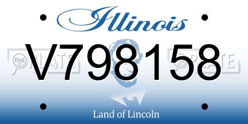 V798158 Illinois License Plate