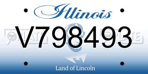 V798493 Illinois License Plate