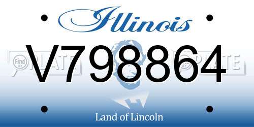 V798864 Illinois License Plate