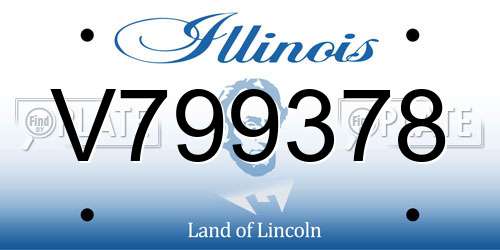 V799378 Illinois License Plate