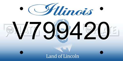 V799420 Illinois License Plate