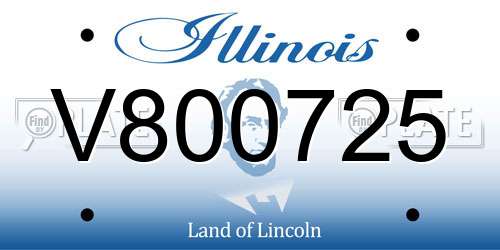 V800725 Illinois License Plate