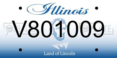 V801009 Illinois License Plate