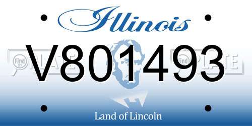 V801493 Illinois License Plate