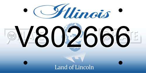 V802666 Illinois License Plate