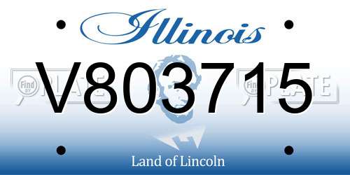 V803715 Illinois License Plate