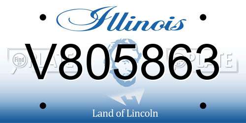 V805863 Illinois License Plate