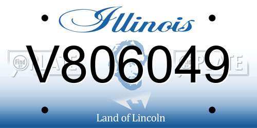 V806049 Illinois License Plate