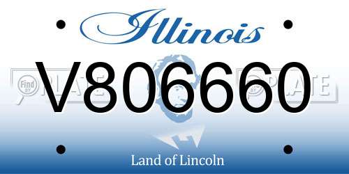 V806660 Illinois License Plate