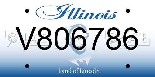 V806786 Illinois License Plate