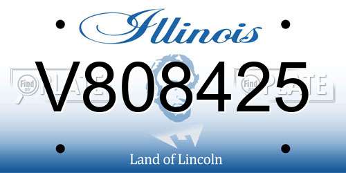 V808425 Illinois License Plate