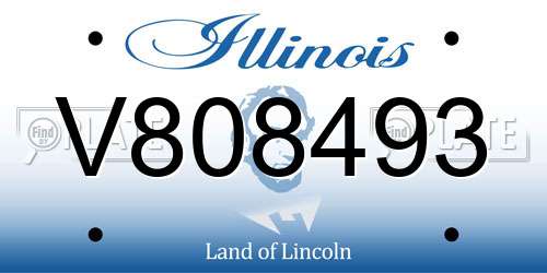 V808493 Illinois License Plate