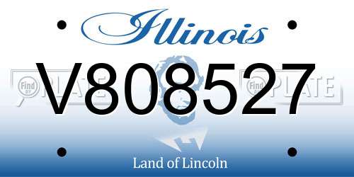 V808527 Illinois License Plate
