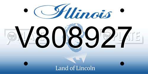 V808927 Illinois License Plate