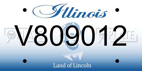 V809012 Illinois License Plate