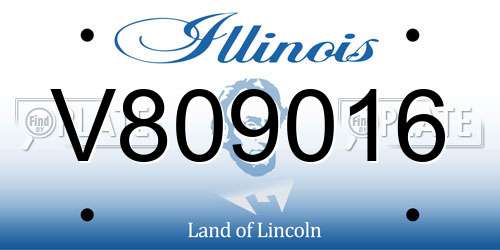 V809016 Illinois License Plate
