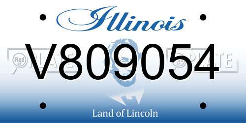 V809054 Illinois License Plate